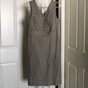 Gap khaki &blue geometric stretch cotton dress 8